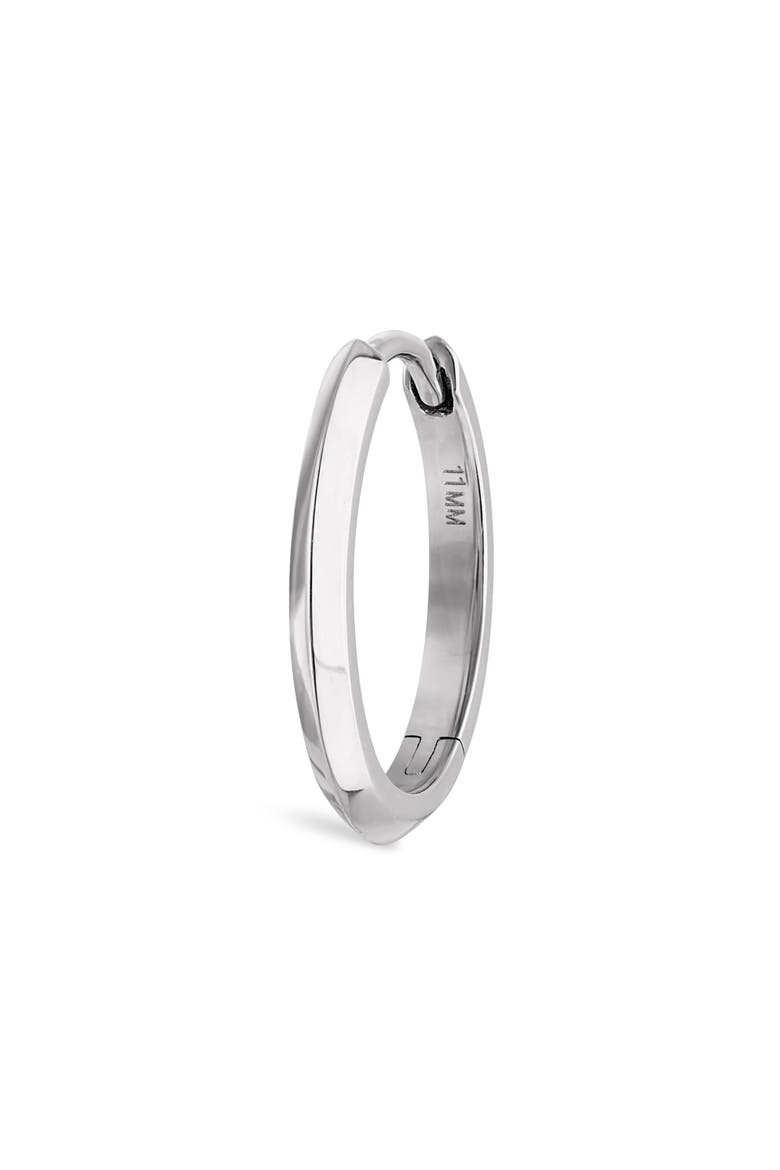 Vertex Single Hoop Earring, Main, color, WHITE GOLD