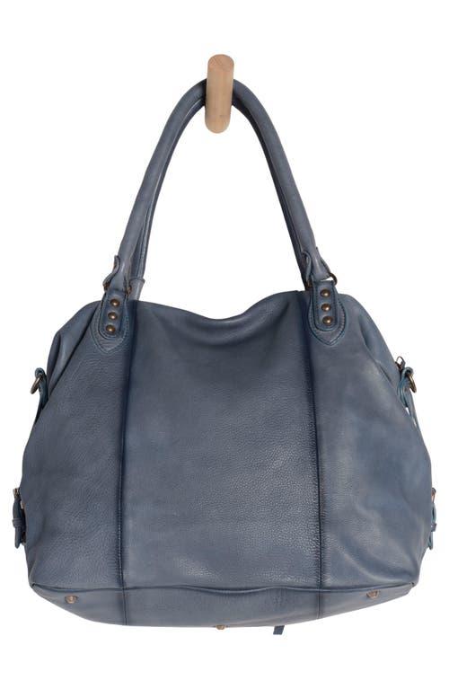 Free People Emerson Lambskin Leather Tote In Stormy Sea