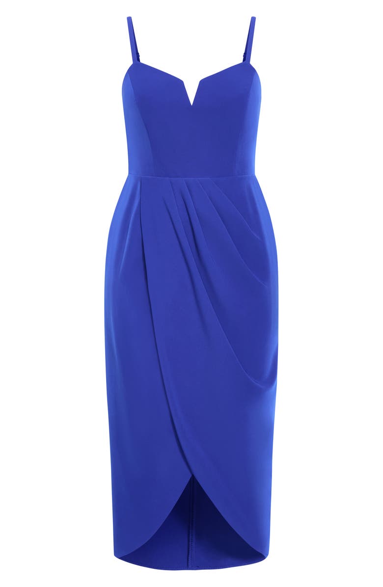 City Chic Sassy Flex Fit Tulip Midi Dress, Alternate, color, Ultra Blue