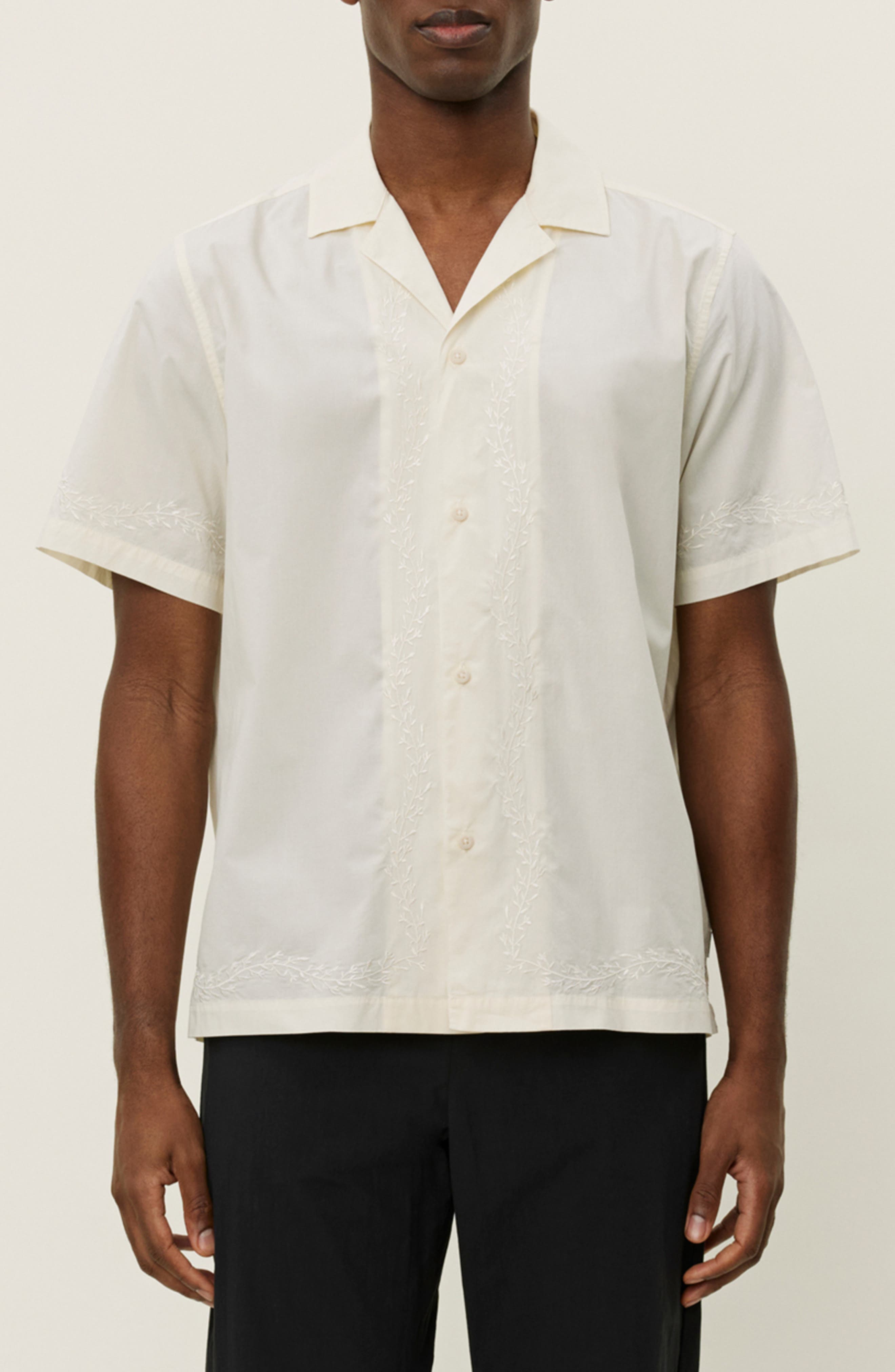 Les Deux Lesley Embroidered Organic Cotton Camp Shirt