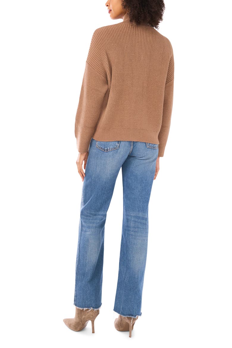 Ribbed Zip Cardigan, Alternate, color, RICH TAUPE
