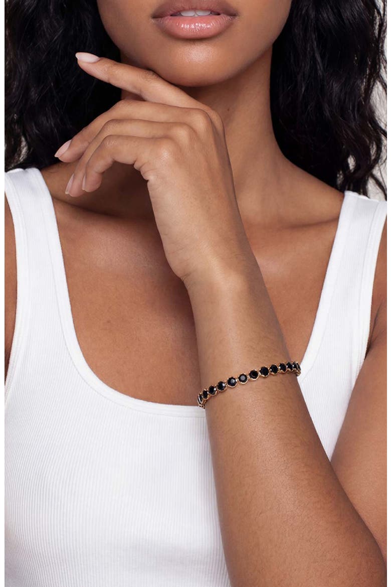 Cubic Zirconia Tennis Necklace, Alternate, color, BLACK