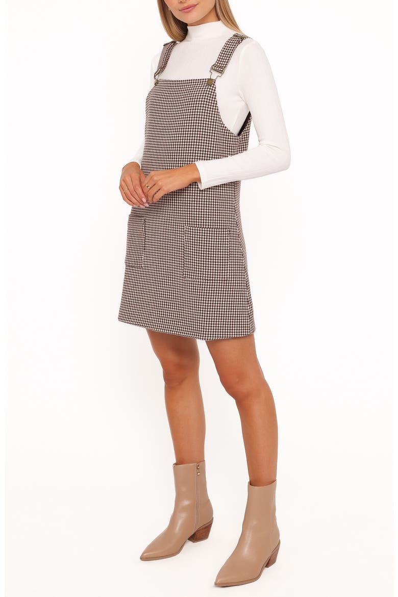 Noah Overall Minidress, Alternate, color, BROWN HOUNDSTOOTH
