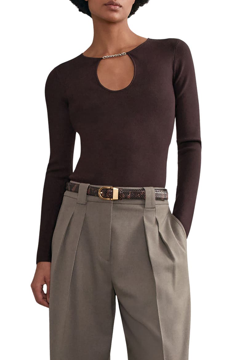 Tilly Chain Accent Cutout Top, Main, color, PLUM