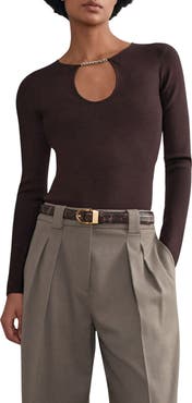 Reiss Tilly Chain Accent Cutout Top