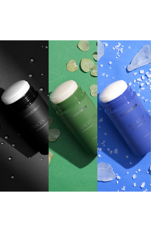 Lovery 3-pack Odor Control Deodorants Gift Set In Sea Salt/eucalyptus/unscented