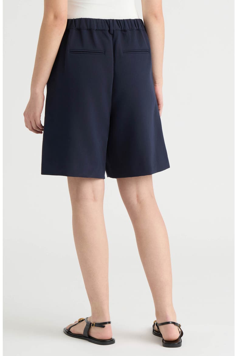 Pleated Front Bermuda Shorts, Alternate, color, NAVY