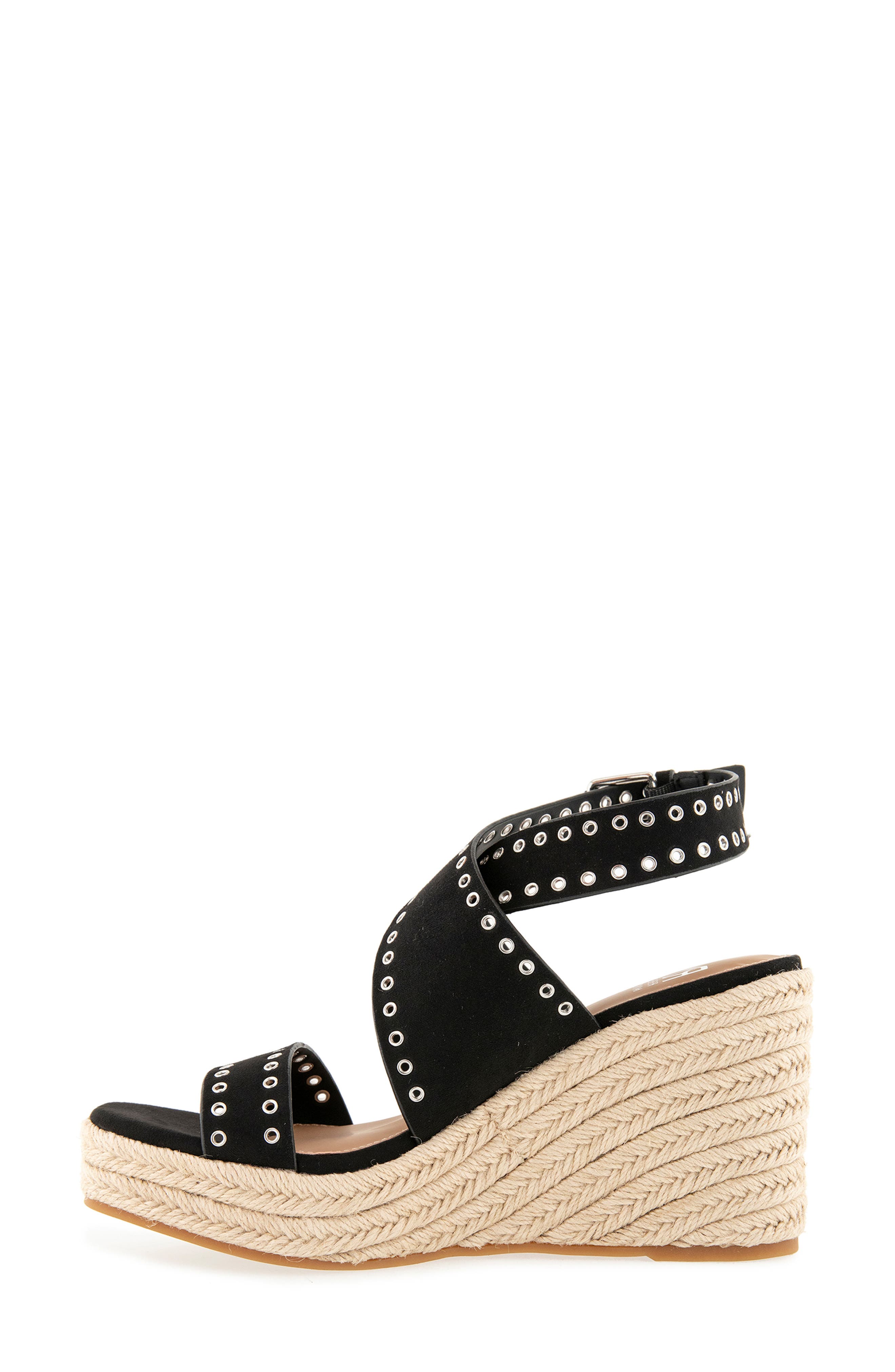 Rebecca Minkoff Gemma Wedge Espadrille Sandal, Alternate, color, Black