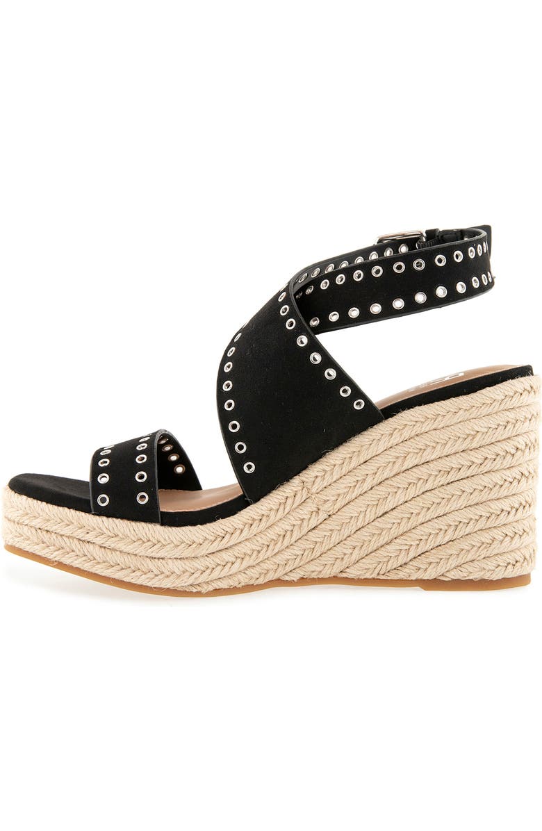 Rebecca Minkoff Gemma Wedge Espadrille Sandal, Alternate, color, Black