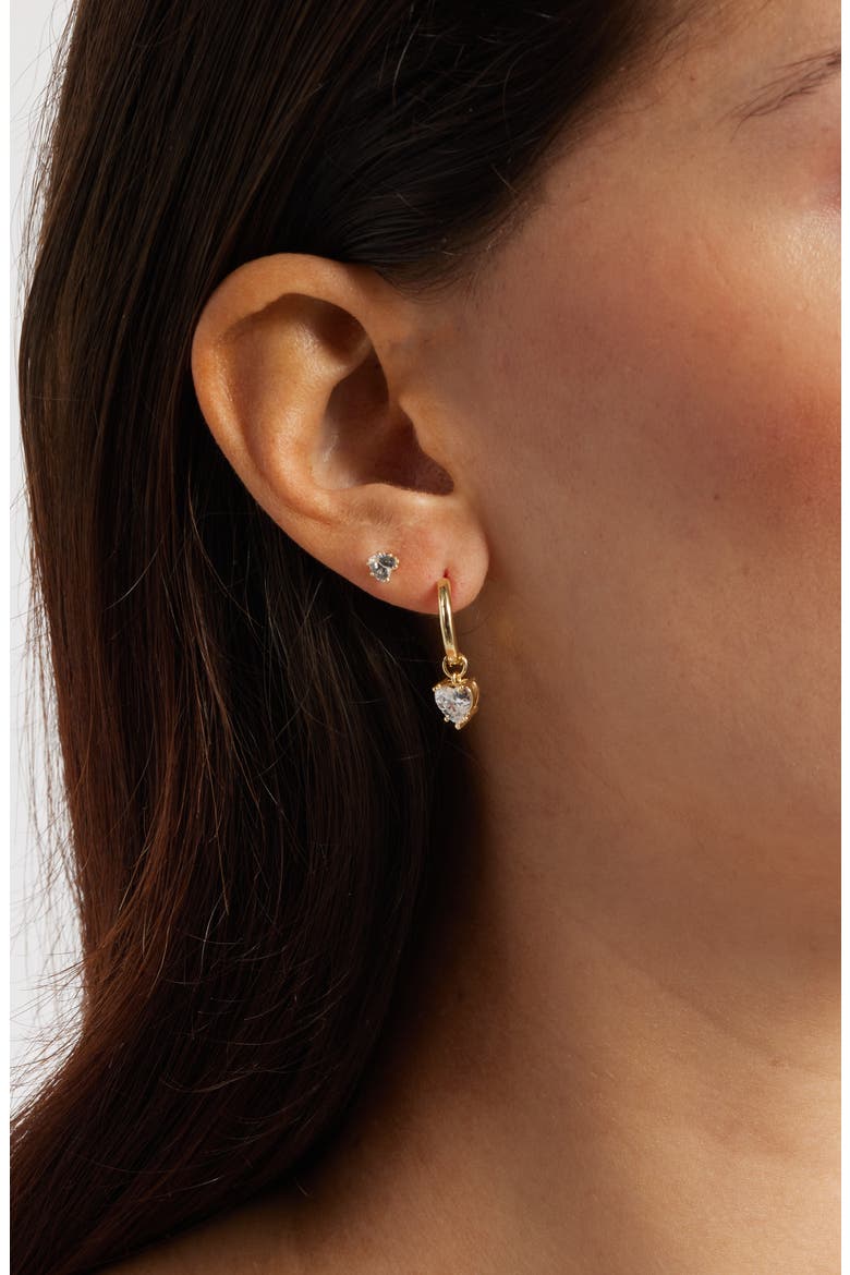 Gift Boxed 3-Pack Cubic Zirconia Earrings, Alternate, color, CLEAR- GOLD