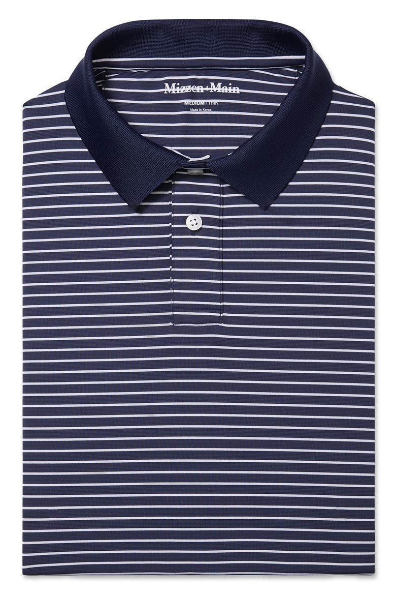 Sawyer Trim Fit Performance Golf Polo, Alternate, color, NAVY WHITE STRIPE