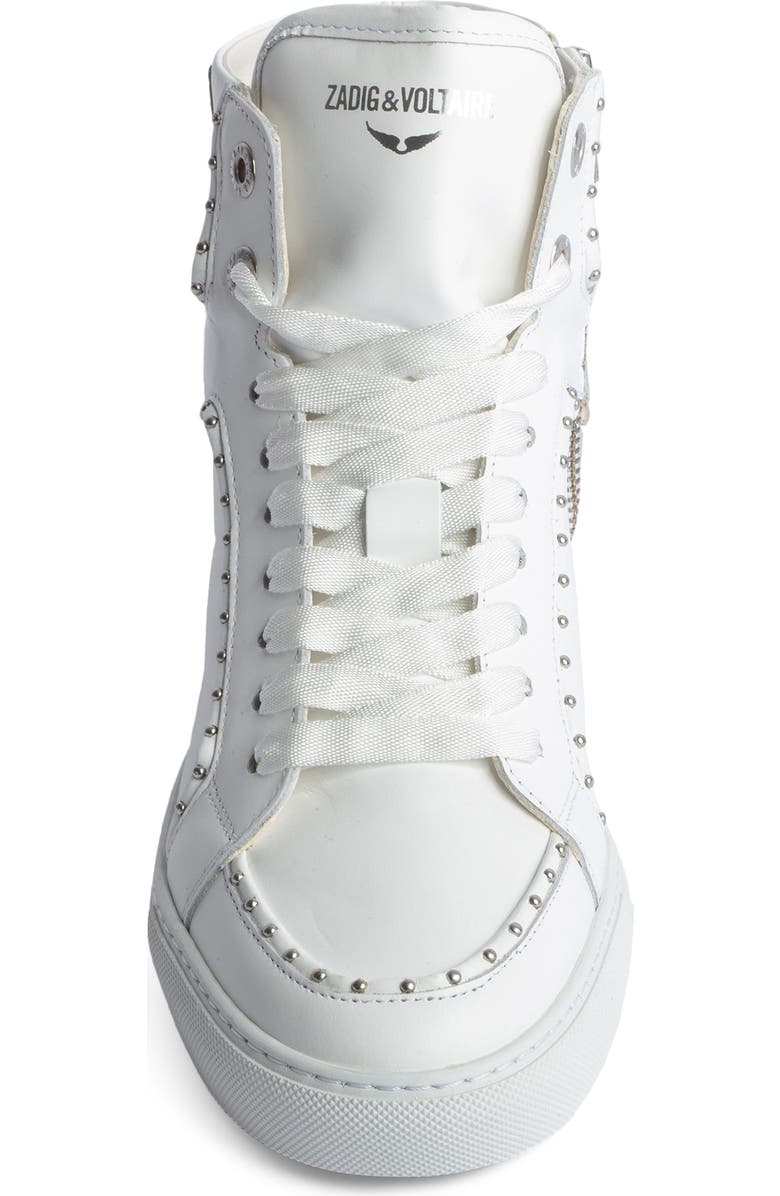 Zadig & Voltaire High Flash Smooth Platform Sneaker, Alternate, color,