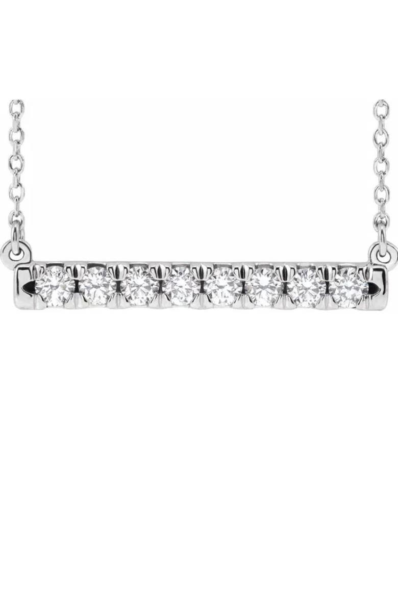 1/2Ct Bar Diamond Pendant Necklace in 14k or Gold Lab Grown, Main, color, 14k White Gold