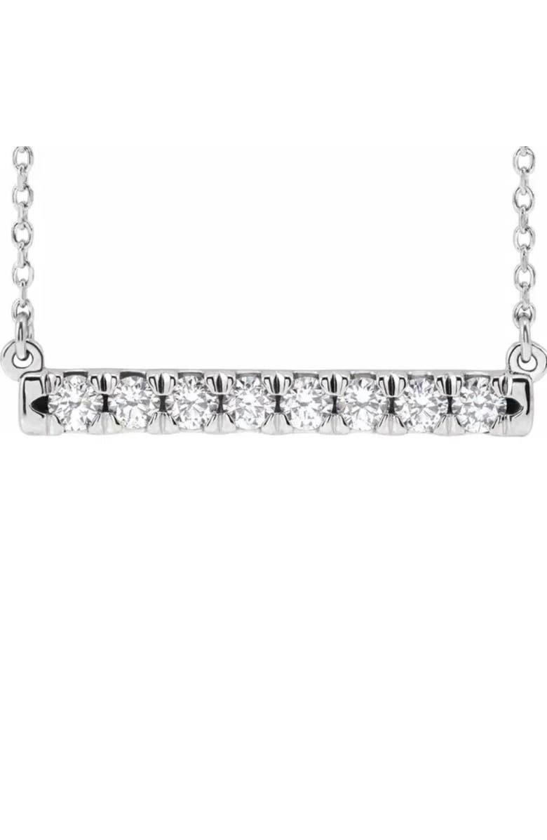 Bliss Diamond 1/2Ct Bar Diamond Pendant Necklace in 14k or Gold Lab Grown, Main, color, 14K White Gold