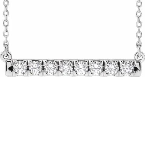 1/2Ct Bar Diamond Pendant Necklace in 14k or Gold Lab Grown