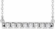 Bliss Diamond 1/2Ct Bar Diamond Pendant Necklace in 14k or Gold Lab Grown
