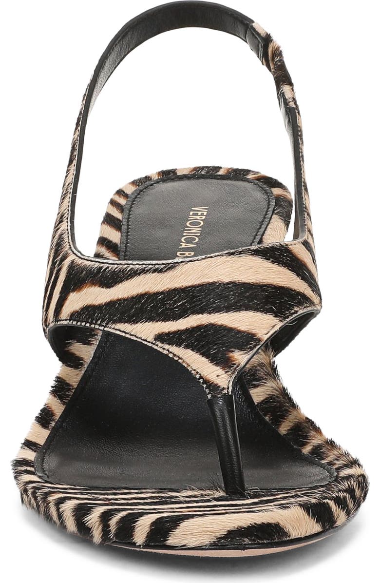 Veronica Beard Talon Slingback Thong Sandal, Alternate, color, Ziger Brown Calf Hair