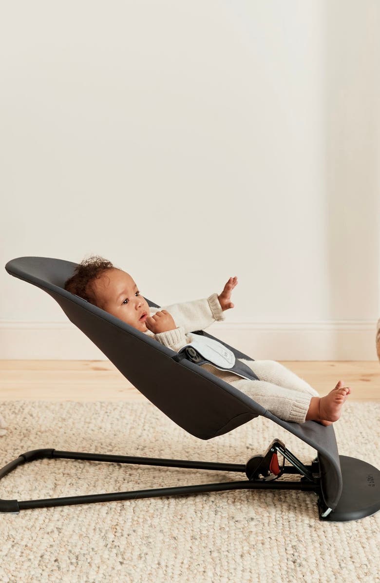 BabyBjörn Bouncer Bliss Convertible Jersey Baby Bouncer, Alternate, color, Dark Grey
