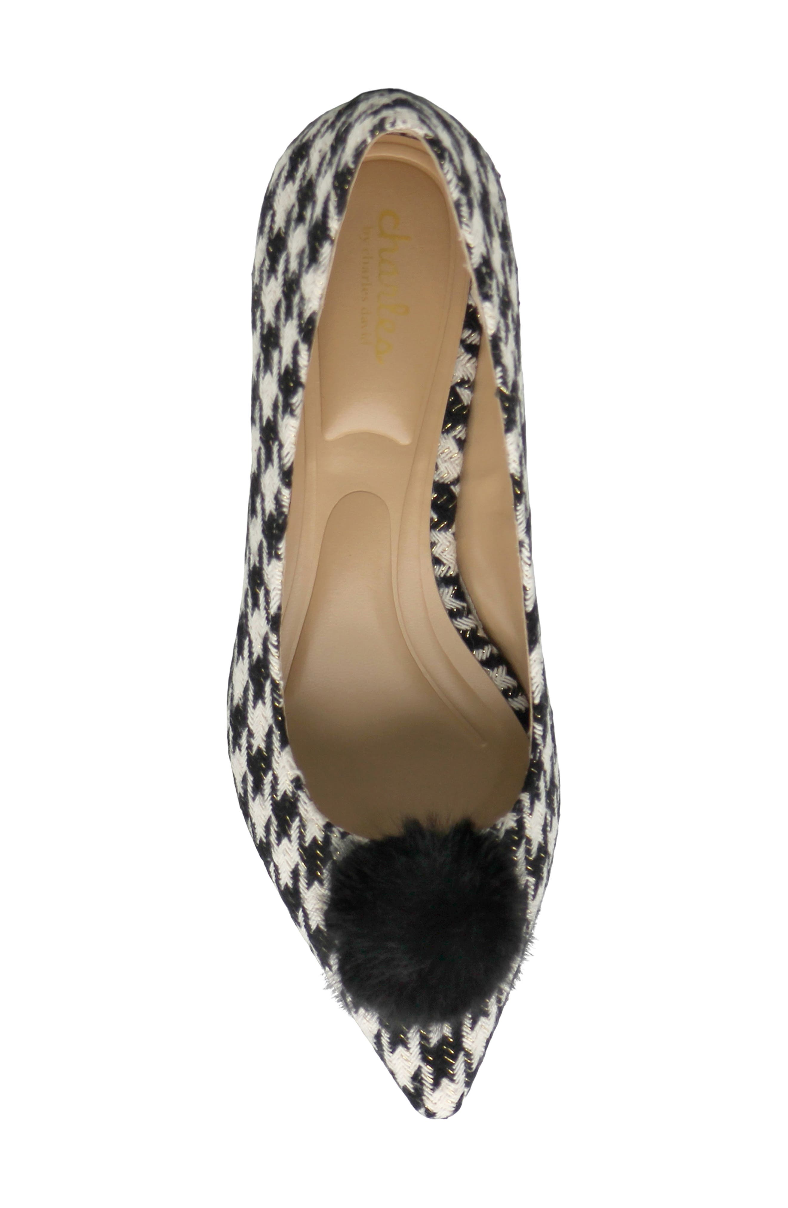 Charles by Charles David Amon Pointed Toe Kitten Heel Pump, Alternate, color, Black White