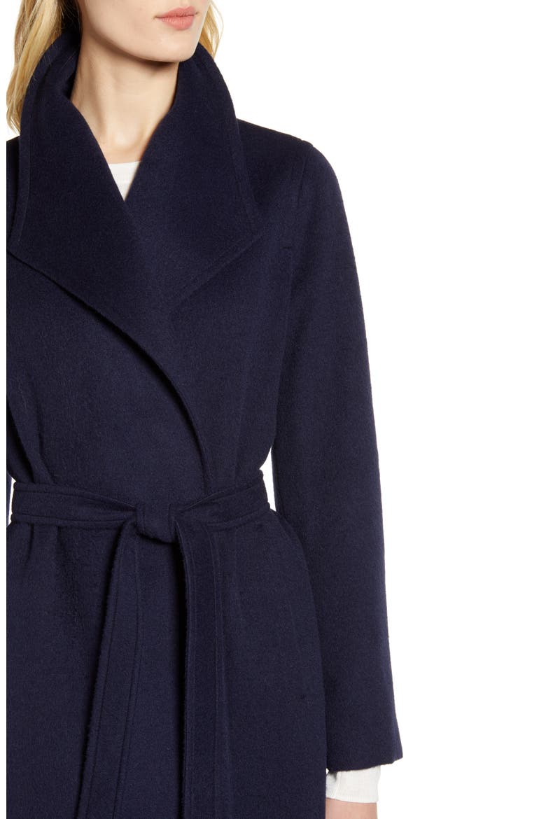 Alpaca Blend Wrap Coat, Alternate, color, NAVY