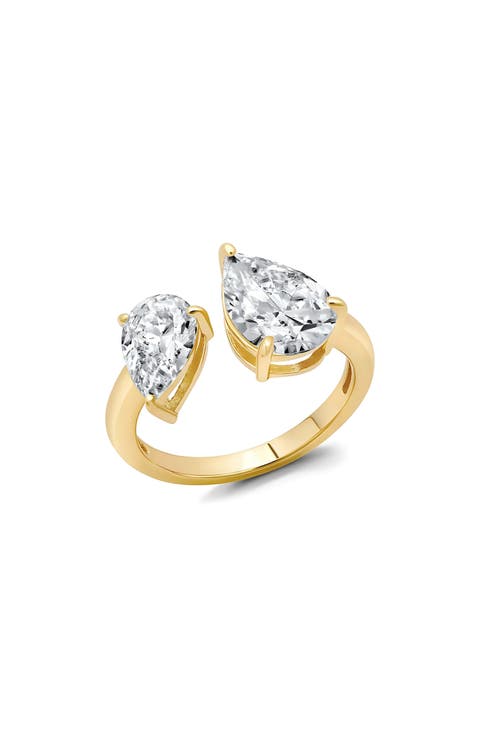 Toi et Moi Pear Open Ring
