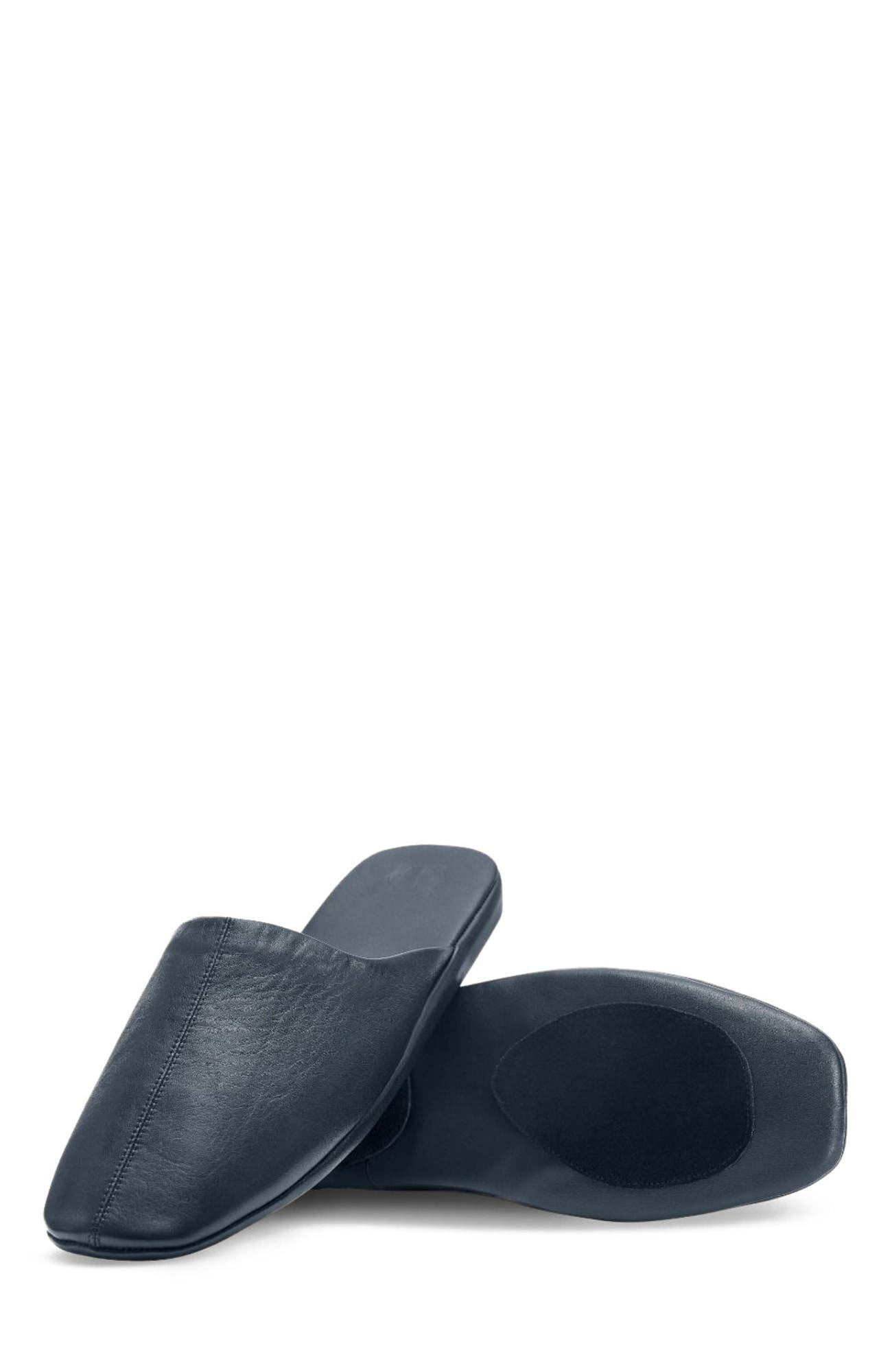 Glen Men's Leather Slippers, Alternate, color, Blue