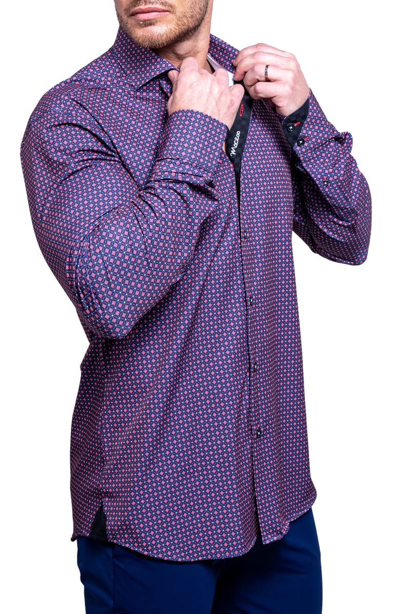 Maceoo Einstein Resistance Contemporary Fit Stretch Button-Up Shirt, Alternate, color, 
