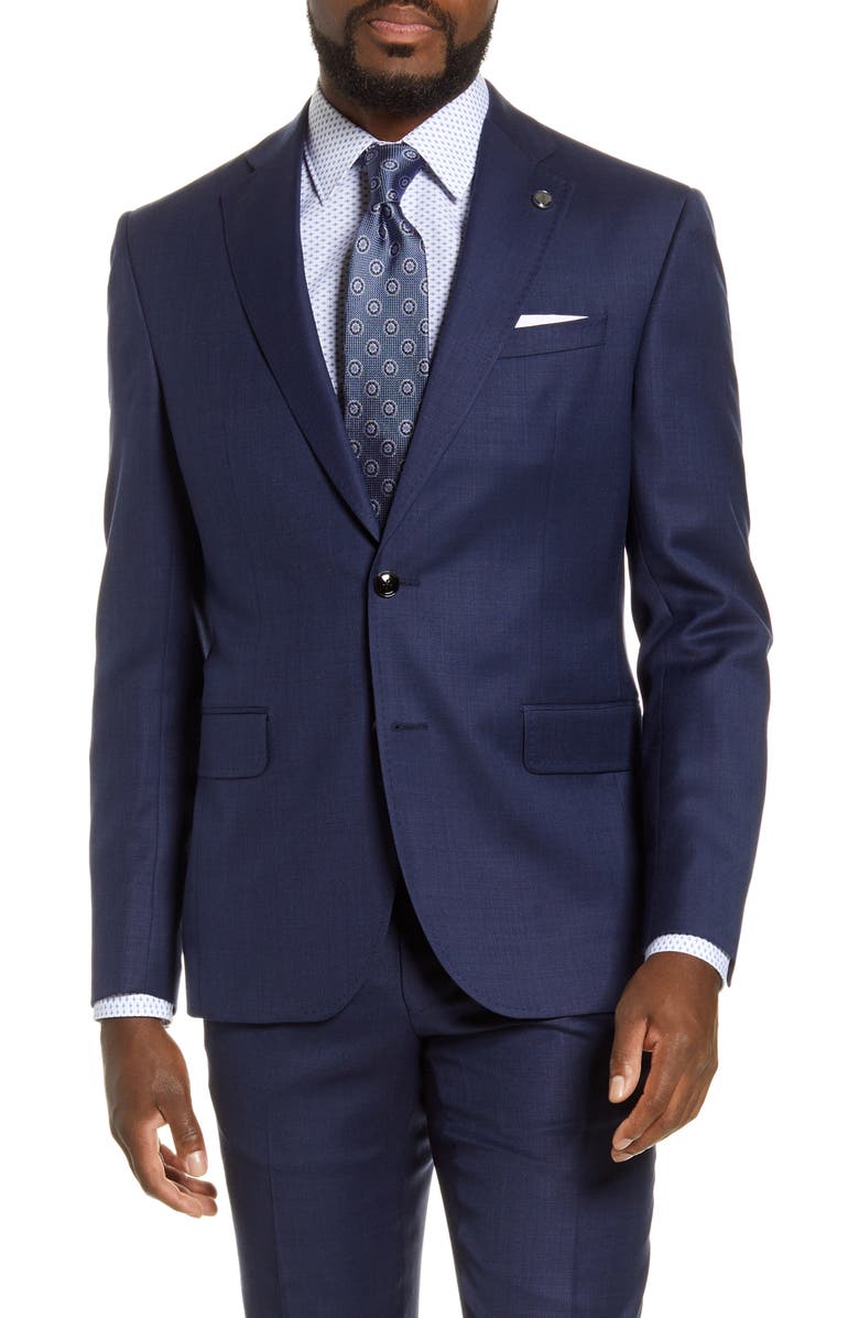 Ted Baker London Roger Slim Fit Bird's Eye Wool Suit, Alternate, color, 