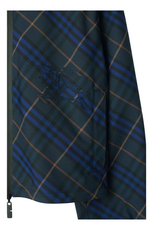 Burberry Plaid Long-sleeved Jacket In Midnight