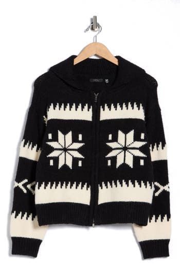 Rdi Snowflake Zip-up Cagan In Black