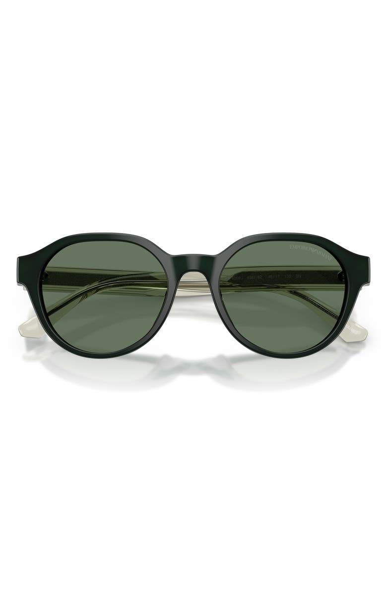 Emporio Armani Kids' 48mm Small Phantos Sunglasses, Alternate, color, Shiny Green / Dark Green