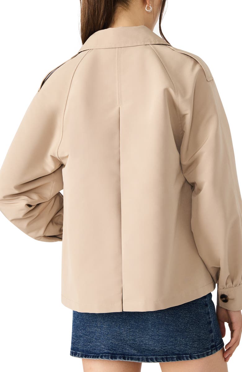 Steve Madden Flared Short Trench Coat, Alternate, color, Medium Khaki