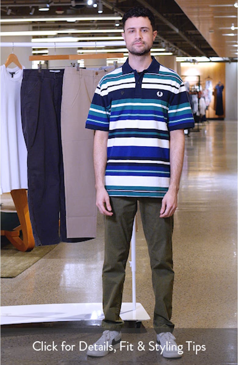 Relaxed Stripe Cotton Piqué Polo, sales video thumbnail