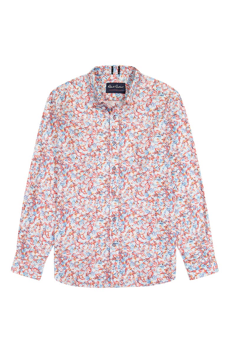 Robert Graham Kamari Tailored Fit Paisley Cotton Button-Up Shirt, Alternate, color, 