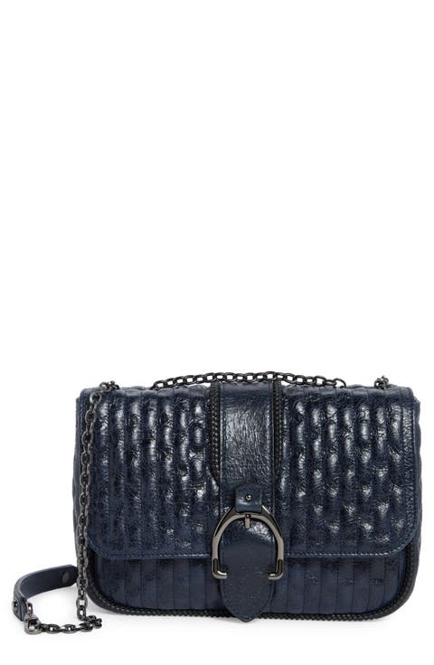 Small Amazone Leather Quilted Convertible Crossbody Bag