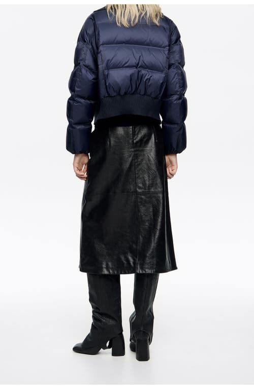 Bimba Y Lola Down Jacket With Maxi Knit Neck In Blue