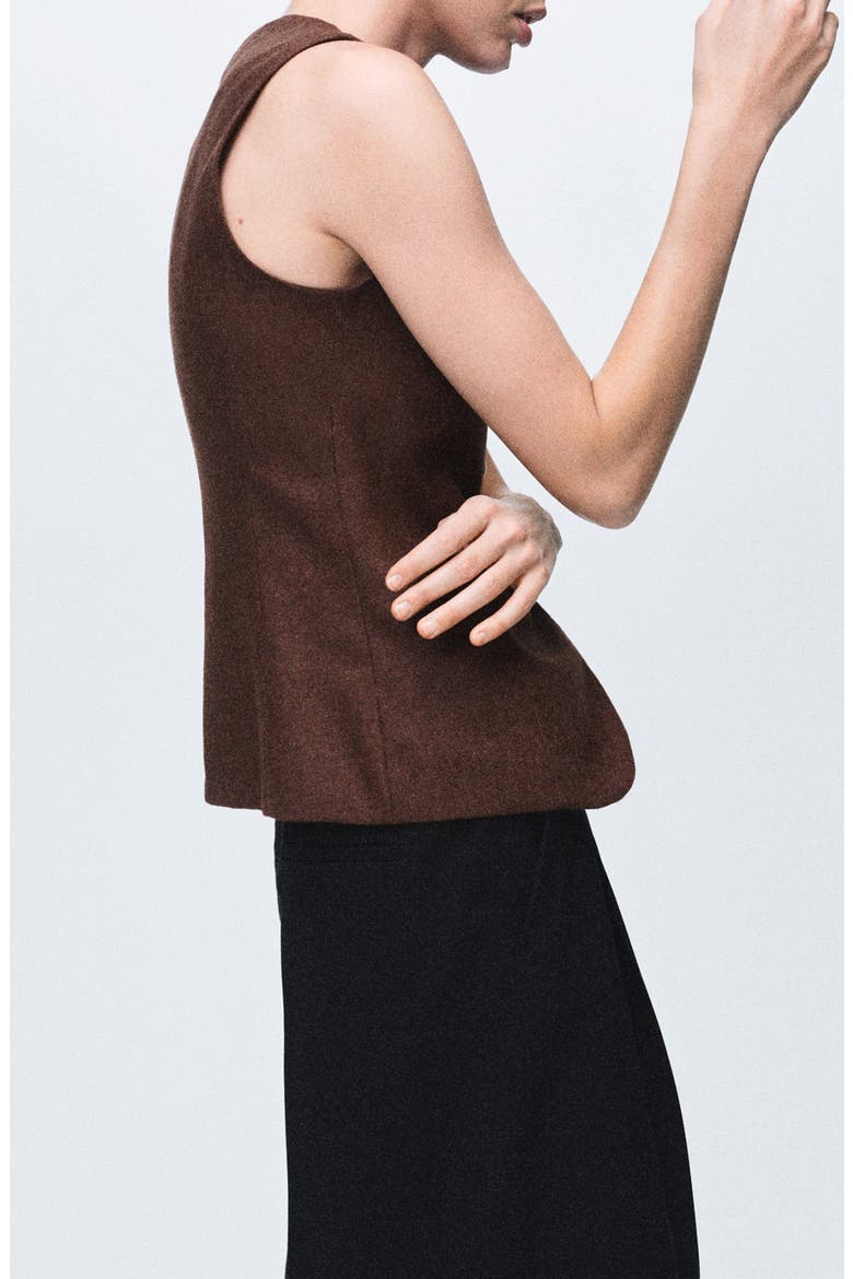 Button Front Wool Blend Vest, Alternate, color, TOBACCO BROWN