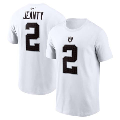 Men's Nike Ashton Jeanty White Las Vegas Raiders 2025 NFL Draft First Round Pick Player Name & Number T-Shirt
