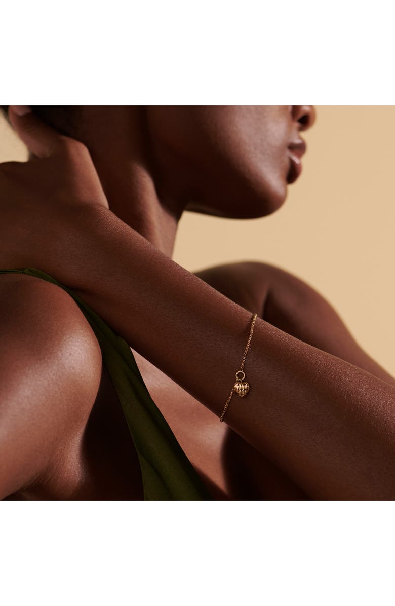 John Hardy Classic Chain 18K Gold Heart Charm Bracelet, Alternate, color, 