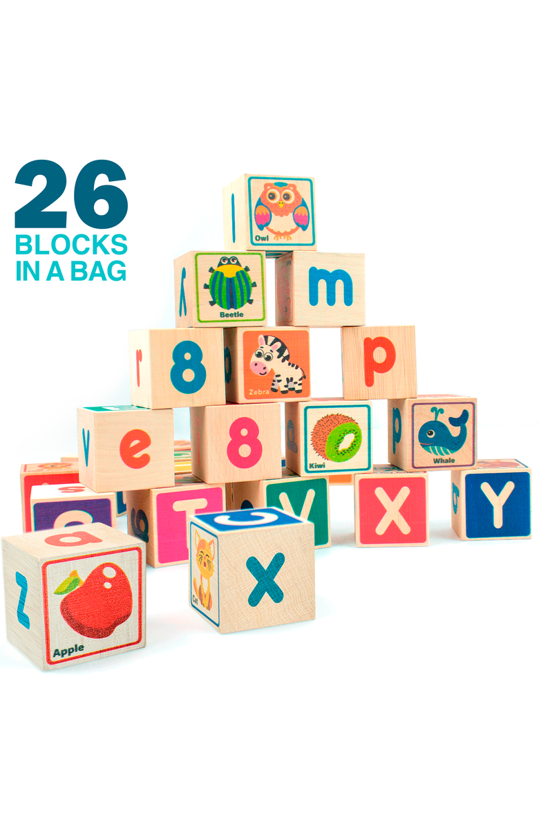 Quokka Wooden Alphabet Blocks & Puzzle Board Set, Alternate, color, Cartoonish