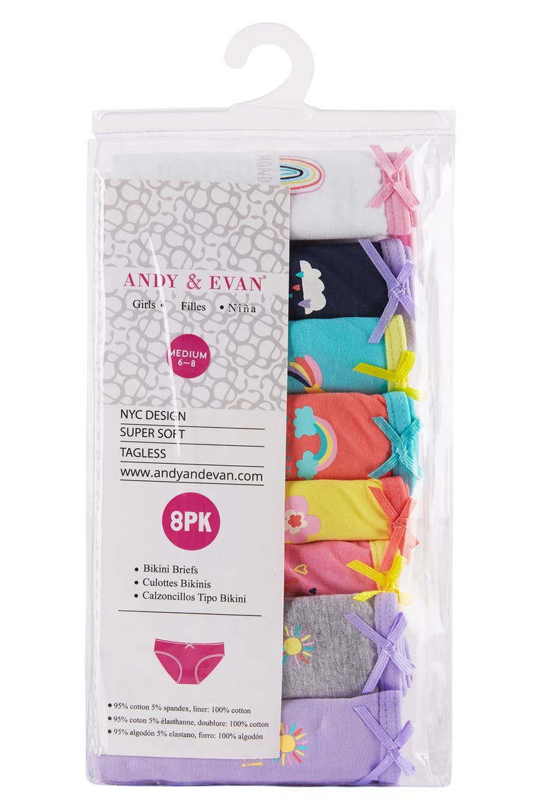 Kids' Bikini Briefs - Pack of 8, Main, color, WHA