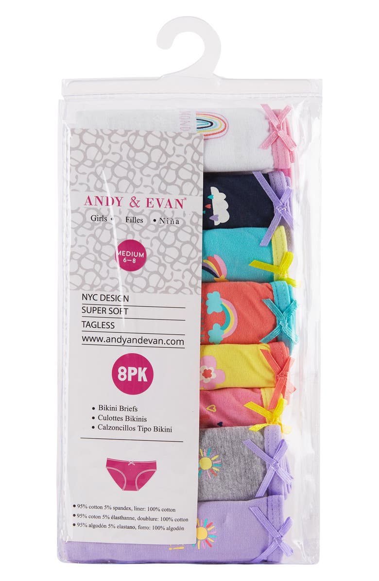 Andy & Evan Kids' Bikini Briefs - Pack of 8, Main, color, Wha