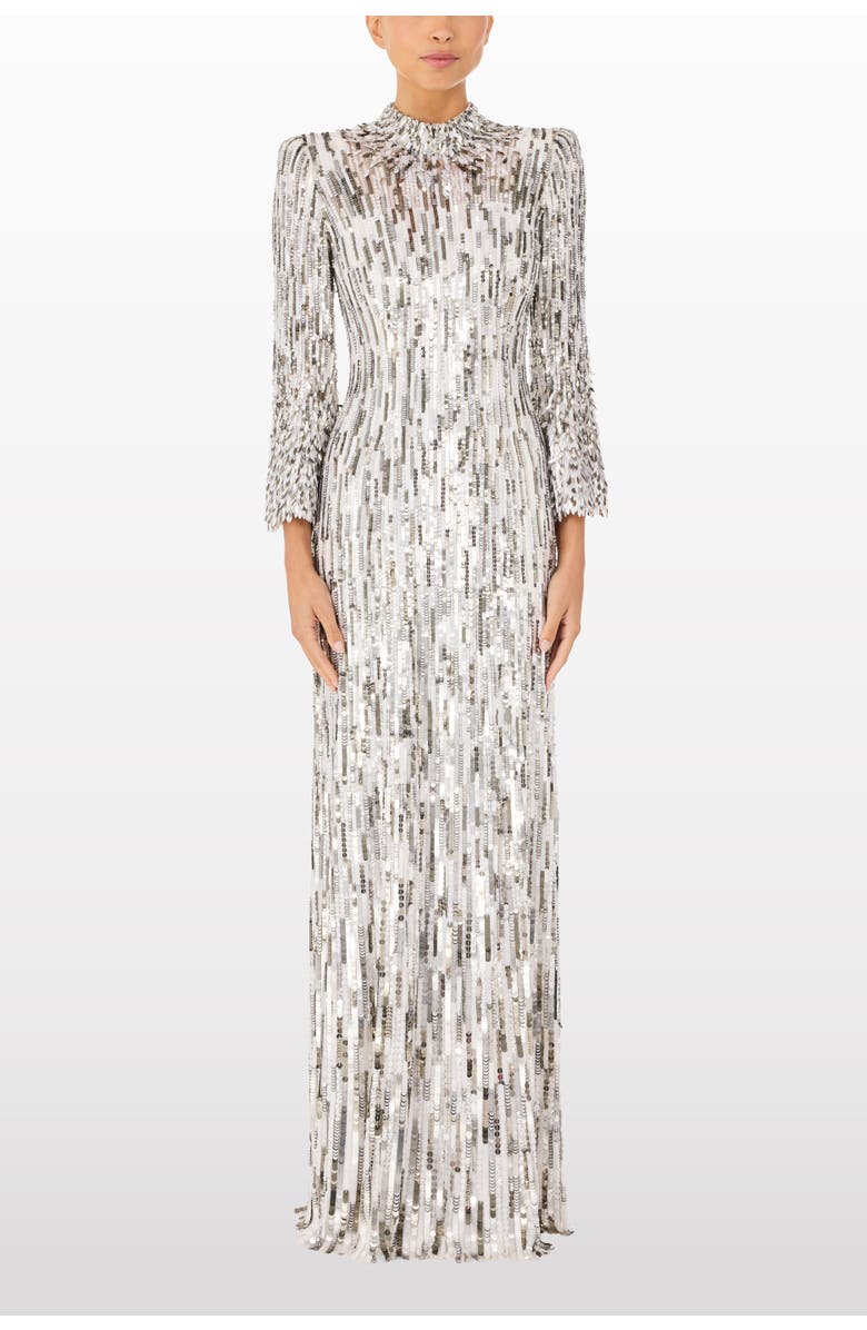 Jenny Packham Memphis Sequin-Embellished Maxi Dress, Alternate, color, White