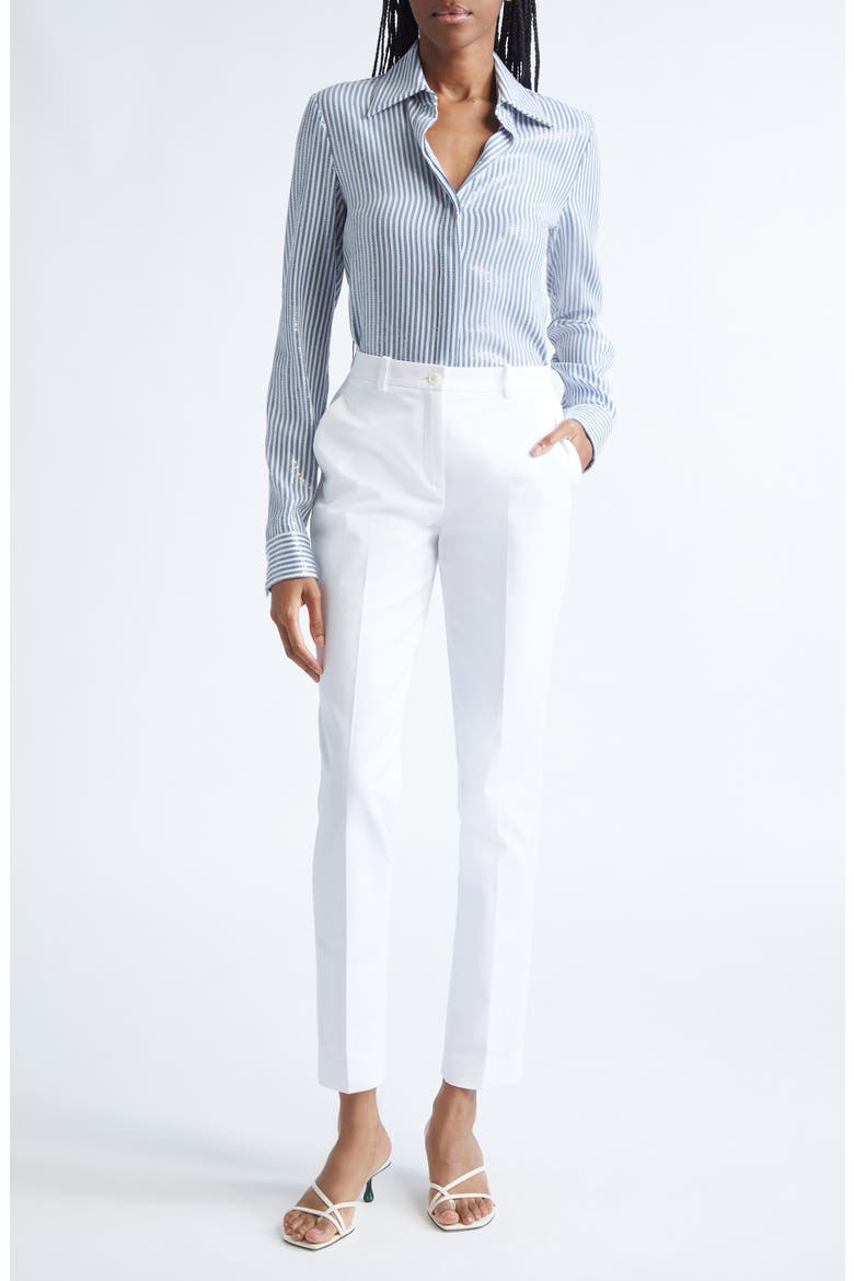 Samantha Stretch Cotton Pants, Alternate, color, OPTIC WHITE