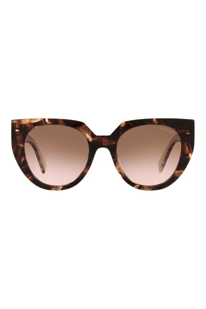 53mm Gradient Cat Eye Sunglasses, Main, color, CARAMEL TORTOISE/BROWN GR