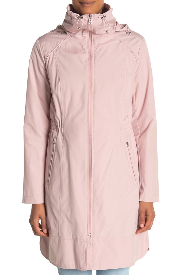 Packable Hooded Rain Jacket, Alternate, color, CANYON ROSE