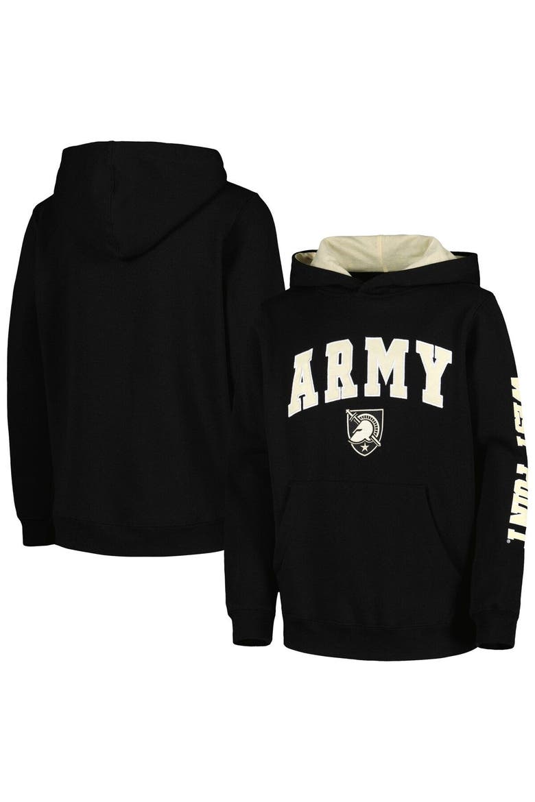 Youth Colosseum Black Army Black Knights 2-Hit Team Pullover Hoodie, Main, color, Black