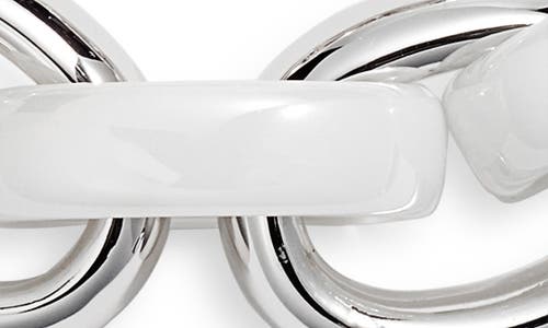 Monica Rich Kosann Marilyn Ceramic Link Bracelet In Silver