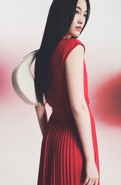 Mango Elastic Waist Pleated Dress Red In Red