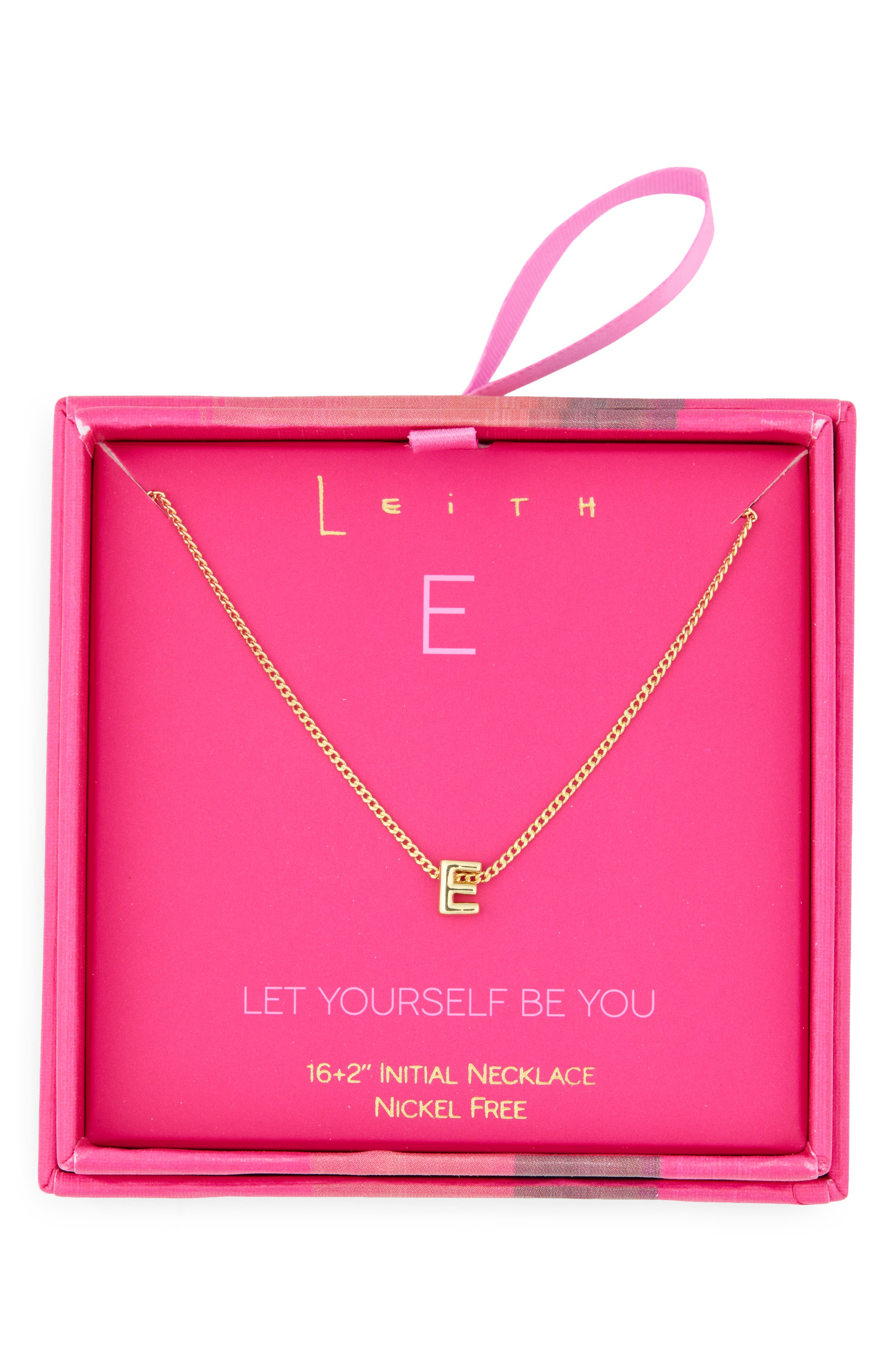 Leith Let Yourself Be You Bubble Initial Pendant Necklace